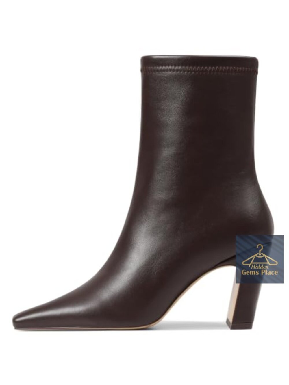 Women's Square Toe Chunky Heel Ankle Booties Faux Leather Side Zip